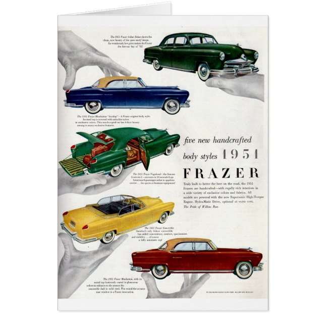 1951 Anúncio para automóveis Frazer (Frente)