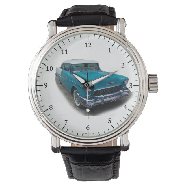 1955, relógio de ar azul/branco (Frente)