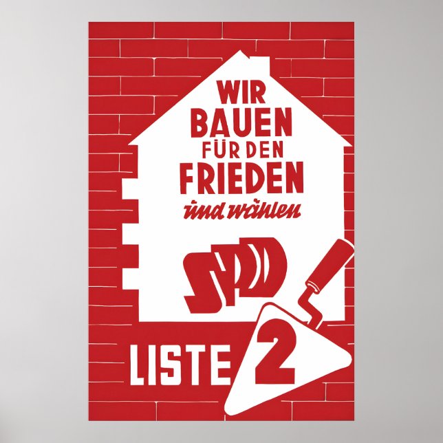 1956 German Labour Party Election Poster Social (Frente)