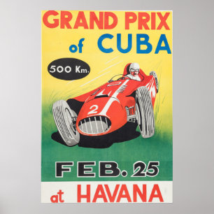 1958 Prix grande do poster de Cuba