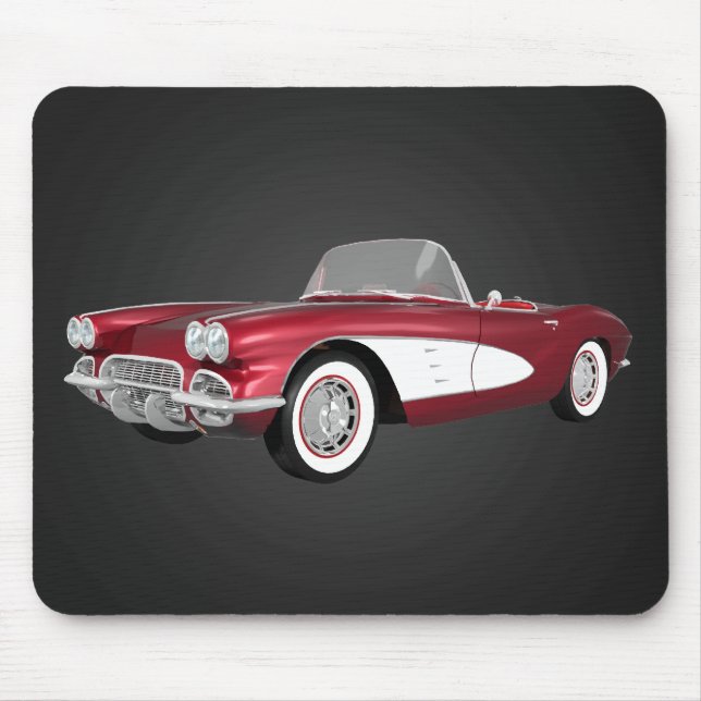 1961 Corvette C1: Candy Apple Finish: Mousepad (Frente)