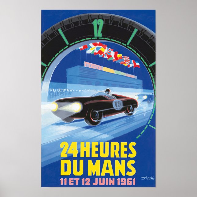 1961 Poster de corridas de 24 horas (Frente)