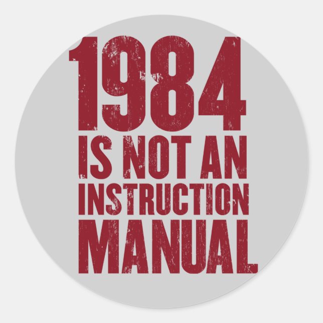 1984 não é um adesivo manual de instruções (Frente)