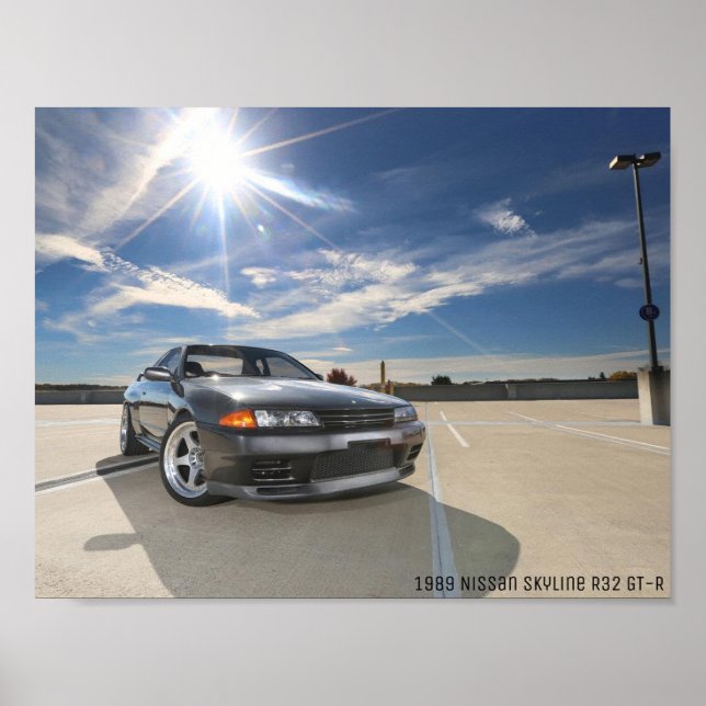 1989 NISSAN SKYLINE R32 GT-R Poster (Frente)