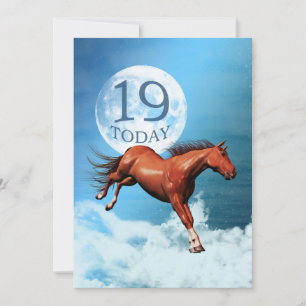 19.o aniversário convite de festas de cavalos espi