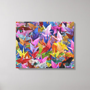1.000 guindastes de Origami 20" x 16" canvas