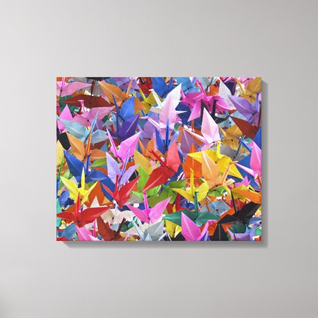 1.000 Origami Cranes 20" x Canvas de 16" (Frente)