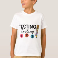 1 2 3 Coordenador de teste de camiseta para dia de