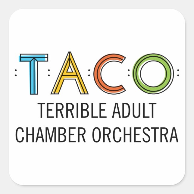 1 adesivos Taco Quadrados de 1/2" (20), Glossy (Frente)