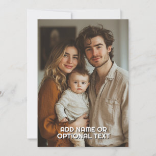 1 Cartão de Modelo de Texto Simples e Foto Complet