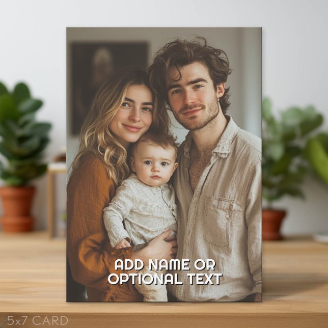 1 Cartão de Modelo de Texto Simples e Foto Complet (Simple Greeting Card with Custom Photo and Text)