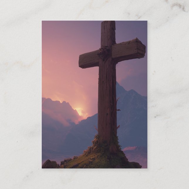 1 Cartões KJV Corinthians 1:18-19 - Cruz Espessa (Verso)