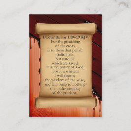 1 Cartões KJV Corinthians 1:18-19 - Cruz sangrenta