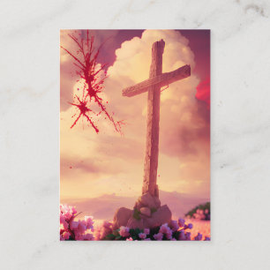 1 Cartões KJV Corinthians 1:18-19 - Cruz sangrenta