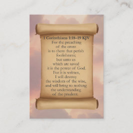 1 Cartões KJV Corinthians 1:18-19 - Cruzados Espli