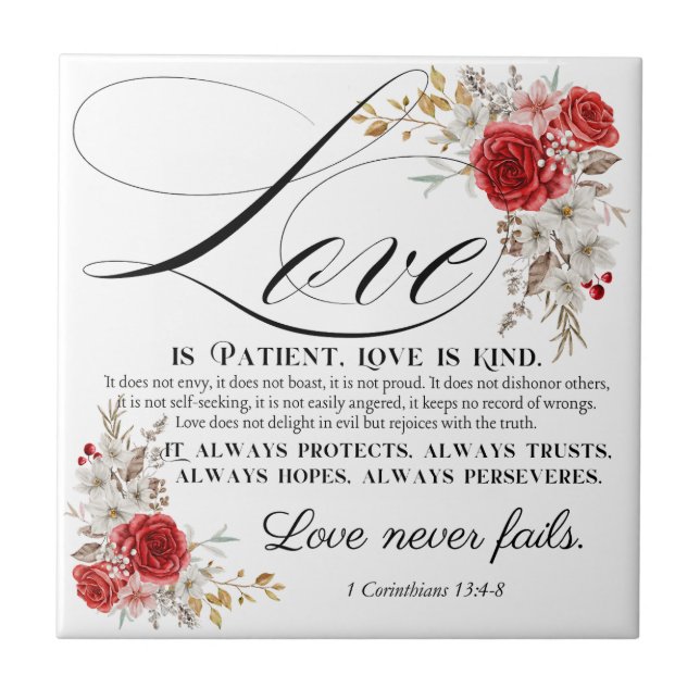 1 Corinthians 13:4-8 O amor é a Bíblia do paciente (Frente)