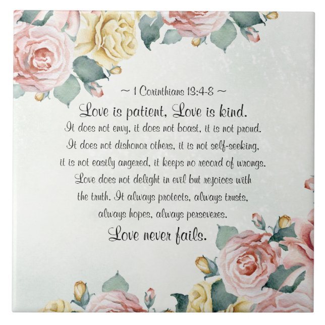 1 Corinthians 13:4-8 O amor é paciente, o amor é g (Frente)