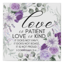 1 Corinthians 13:4 O amor é Violeta Paciente Flora