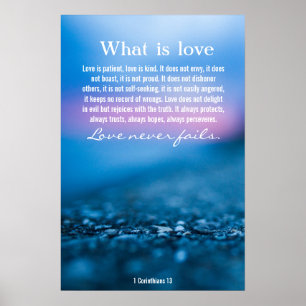 1 Corinthians 13, poster azul bonito