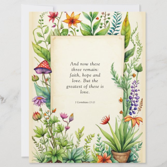 1 Corintianos 13:13 Bíblia Cristã Verso (Frente)