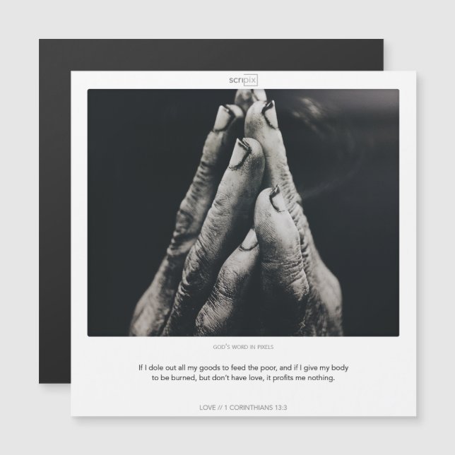 1 Coríntios 13:3 LOVE SCRIPIX cartão magnético (Frente/Verso)