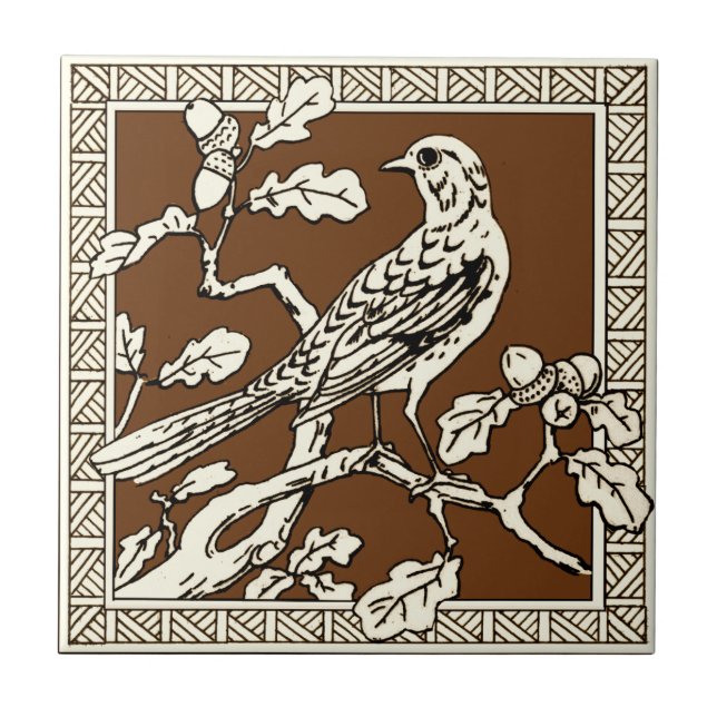 1 de 12 Repro 1880s Minton Mocha Bird Series (Frente)