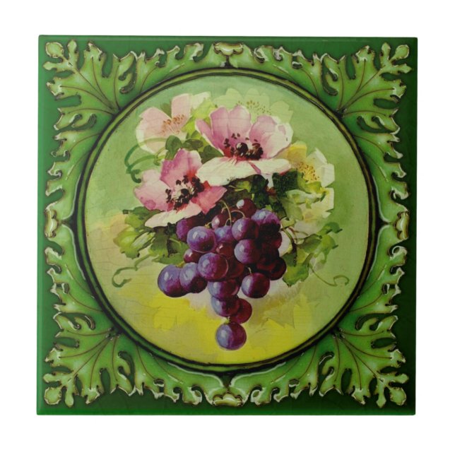 1 de 2 Uvas Florais Pintadas Godwin 1900 Repro (Frente)