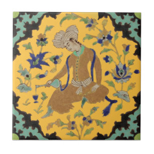 1 de Pair Turbaned Men Repro Antique Persa