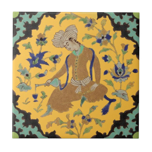 1 de Pair Turbaned Men Repro Antique Persa (Frente)