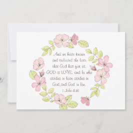 1 John 4:16 Deus é Love Floral Wreath Flat Card