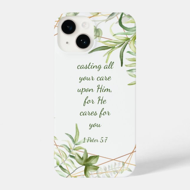 1 Peter 5:7 Dando todo o seu cuidado com Ele Cotaç (Verso)