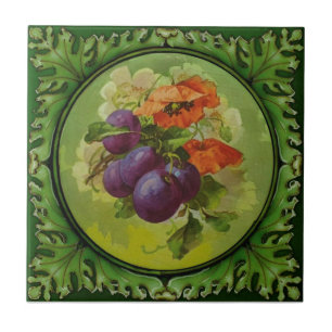 1de 2 Fruta Floral Pintada Godwin c1900 Repro
