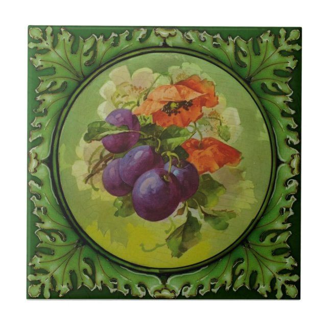 1de 2 Fruta Floral Pintada Godwin c1900 Repro (Frente)