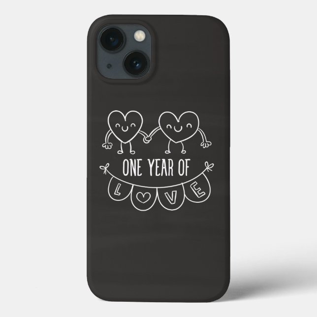 1rua Aniversário Gift Chalk Hearts iPhone 6/6s (Verso)
