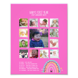 1rua ANO DE FOTO DO BUDGET Baby COLLAGE Wall Art