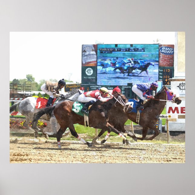 1rua da Poster de cor da água do dia (Frente)