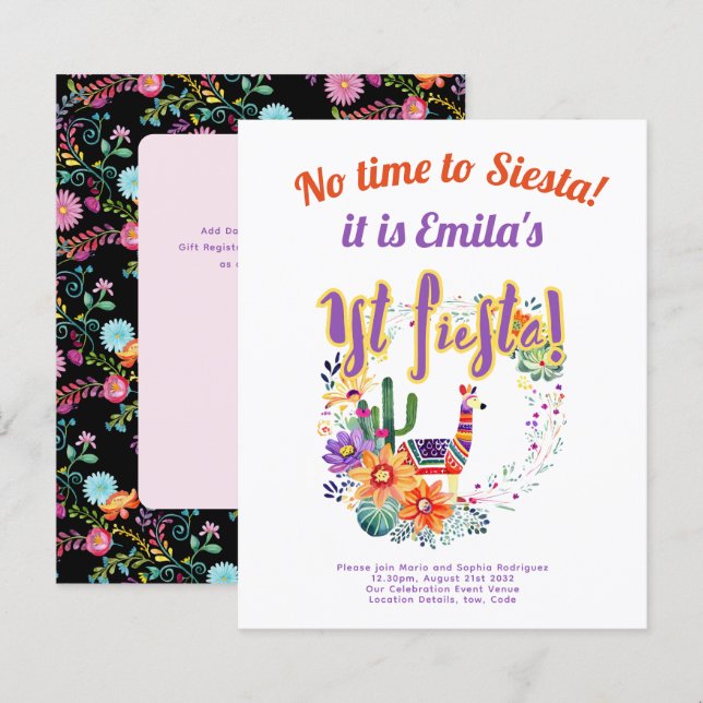 1rua Fiesta Aniversário para uma Menina Folkart OR (Frente/Verso)