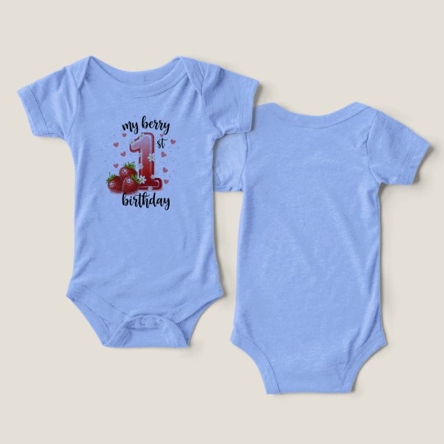 1st Birthday Tri-Blend Infant One Piece Bodysuit (Design Frente e Verso)