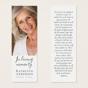 1x3" Foto Memorial Funeral Poem Mini Bookmark