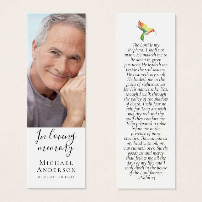 1x3" Simpatia de Hummingbird Oração MINI Bookmark (Frente & Verso)