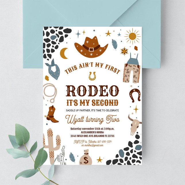2º Convite de Aniversário de Cowboy do Rodeio Sudo (Criador carregado)