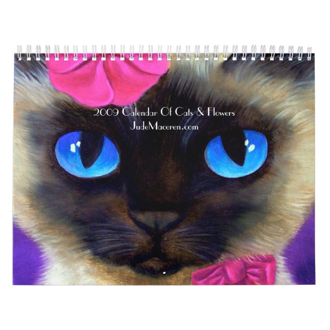 2009 gatos do calendário & pintura das flores… - (Capa)