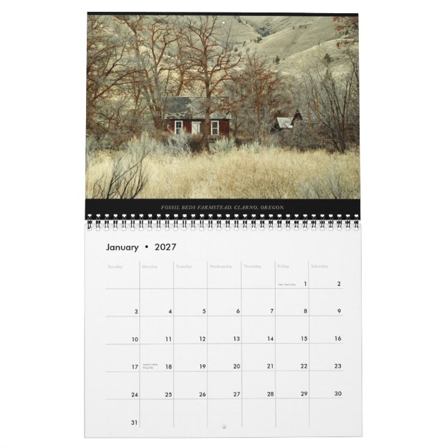 2012: Calendário de parede solto (Jan 2027)