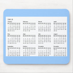 2013 calendário Mousepad