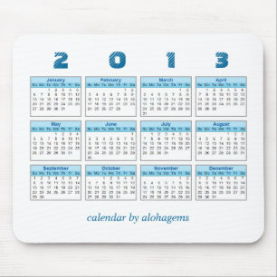 2013 calendário Mousepad