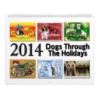 2014 cães através do calendário dos feriados
