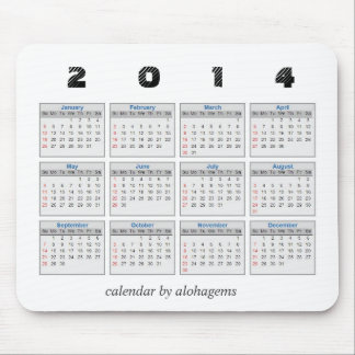 2014 calendário Mousepad