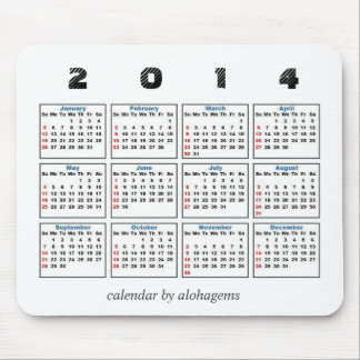 2014 calendário Mousepad