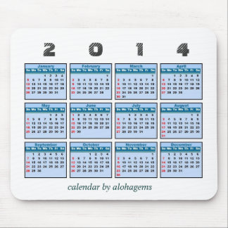 2014 calendário Mousepad