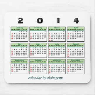 2014 calendário Mousepad